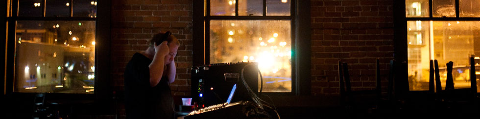 Brad running sound in a dark room